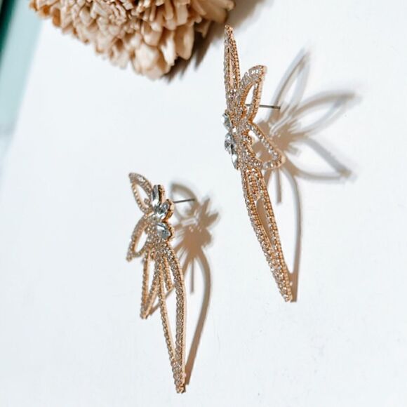 Flower statement earrings M255 - Picture 4 of 5